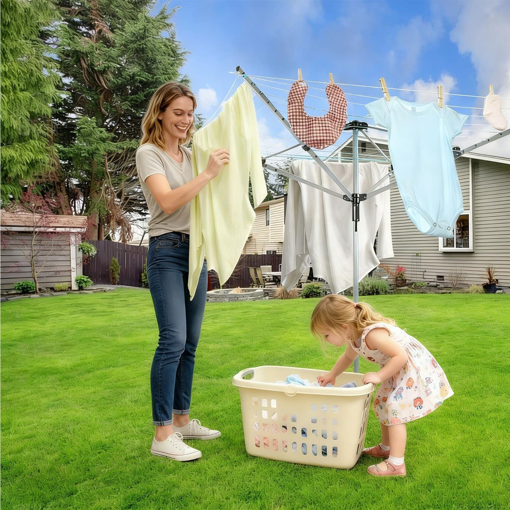 Umbrella Drying Rack Outdoor Umbrella Clothesline Rotary Retractable Clothes ...