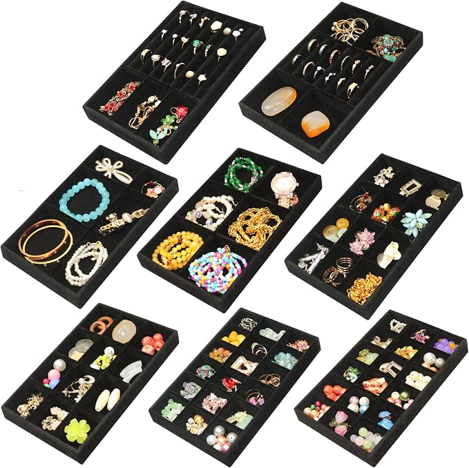 Jewelry Organizer Drawer 8 Set Jewelry Boxes Velvet Jewelry Drawer Organizer by 7COLORSKY
