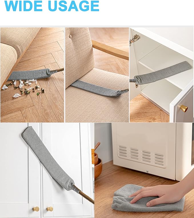 Upgraded Under Appliance Cleaning Gadgets, Microfiber Gap Duster, Skinny Flat - Image 6