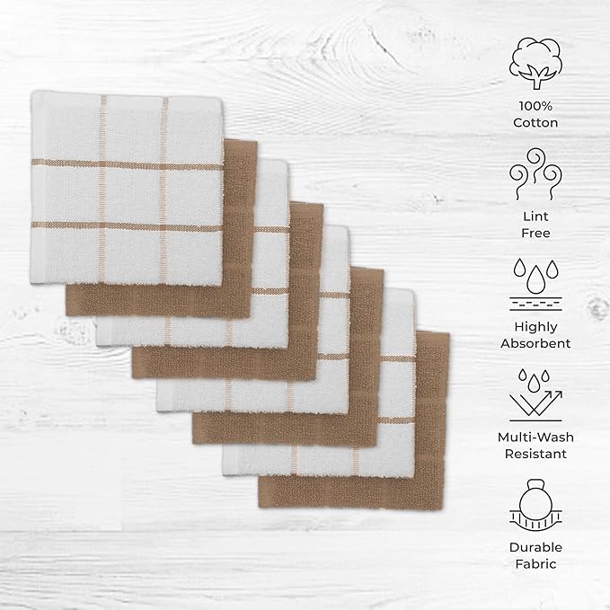 100% Cotton Terry Dish Cloth & Dish Towel, 6 Pack, Super Soft and Absorbent - Image 3