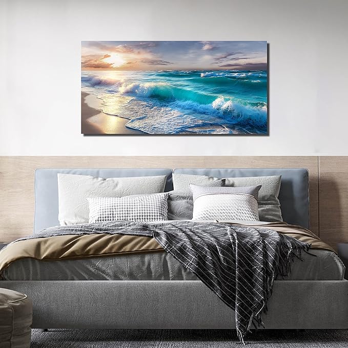 GUGIKA Ocean Wall Art for Living Room, Size 48 x 24 Inches - Image 5