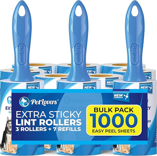 PetLovers Extra Sticky Lint Roller Bulk Value Set 3 Rollers 7 Refills 1 by PetLovers