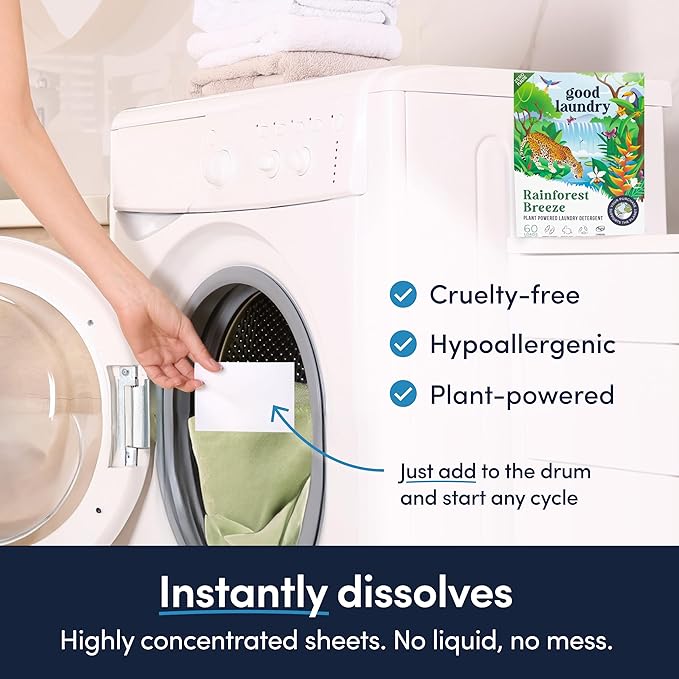 Good Laundry Rainforest Breeze Detergent Sheets, & Dryer Sheet Bundle - Image 3