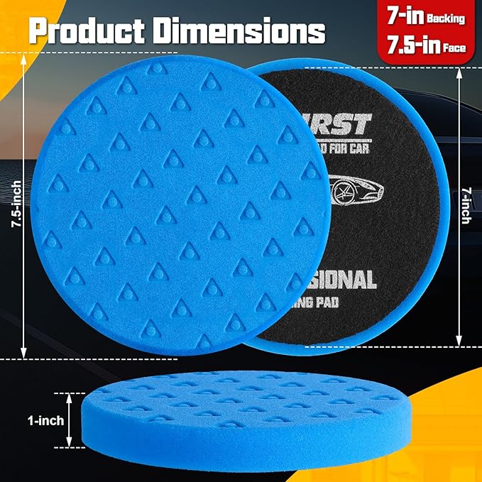7.5 Inch Buffing Polishing Pads, Car Compound Buffing Sponge Pads and Woolen - Image 2