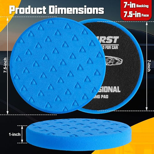 7.5 Inch Buffing Polishing Pads, Car Compound Buffing Sponge Pads and Woolen - Image 2