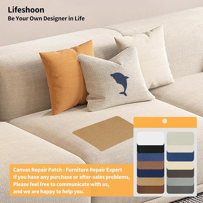 Fabric Repair Patches, 17X79 Inch Canvas Self-Adhesive Fabric Patches Tape - Image 7