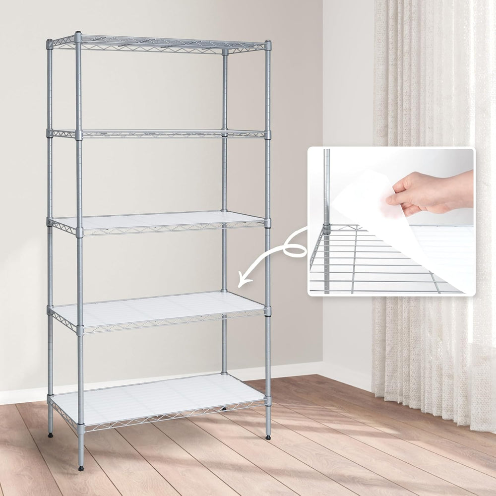 CAPHAUS NSF Adjustable Shelves Metal Wire Shelving Unit w/Liners, Kitchen Sto...