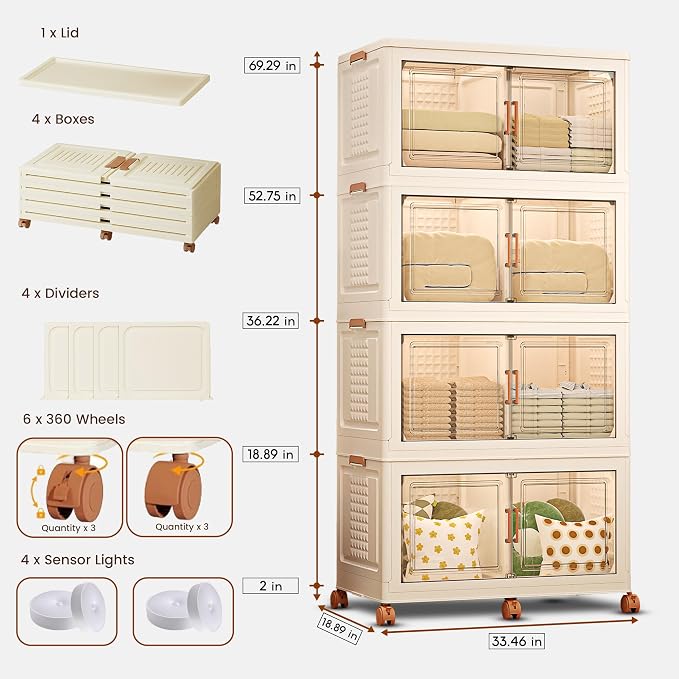752QT/188Gal 4 Layers Stackable Storage Bins - Image 2