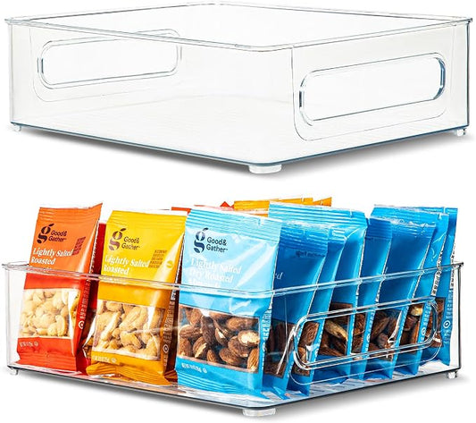Plastic Food Storage 2 pack Clear Container Bin by primebox