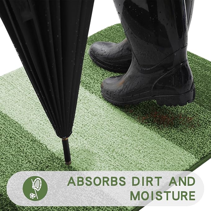 Kitinjoy Indoor Outdoor Door Mat, 48x32 Non-Slip Absorbent Dirt Trapper - Image 2