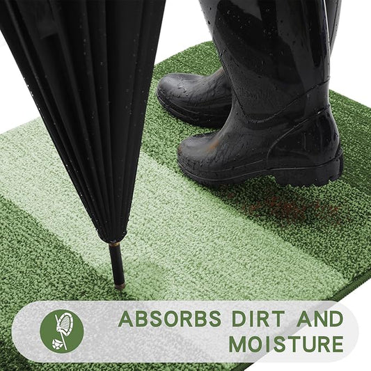 Kitinjoy Indoor Outdoor Door Mat, 71x47 Non-Slip Absorbent Dirt Trapper - Image 2