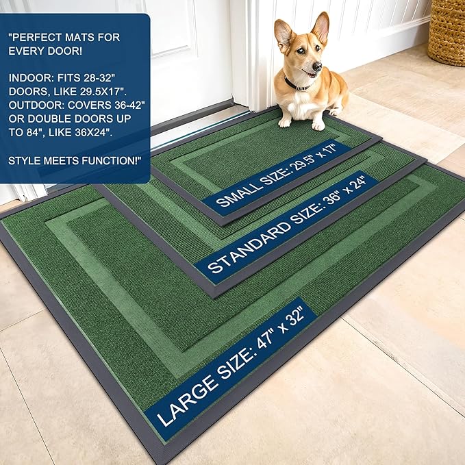 OLANLY Front Door Mat Indoor Outdoor Entrance, Waterproof All-Season, - Image 2