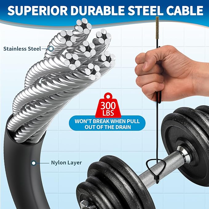30 Inches Drain Snake Hair Clog Remover, Upgraded Anti-break Metal Plumbing - Image 2