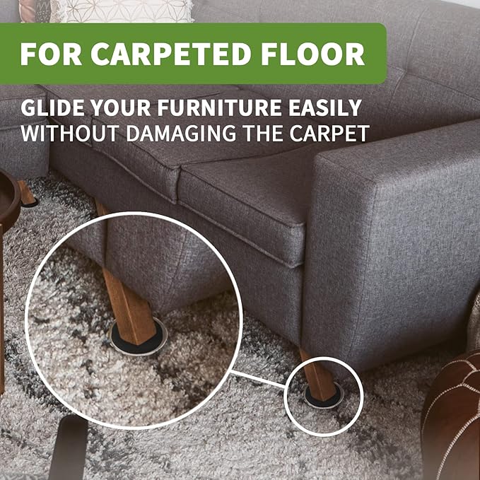 Furniture Sliders for Carpet 8 PCS - Image 3