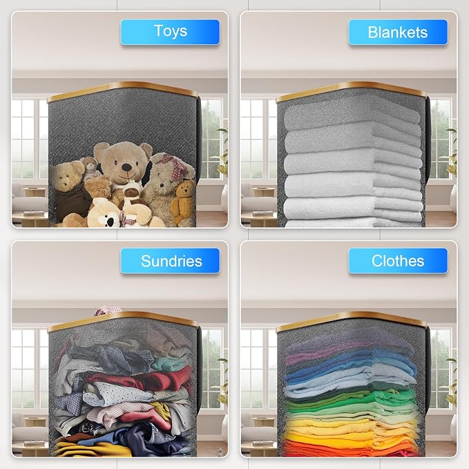 Laundry Hamper with Wheels, 29 Gal Laundry Basket with lid Rolling Clothes - Image 8