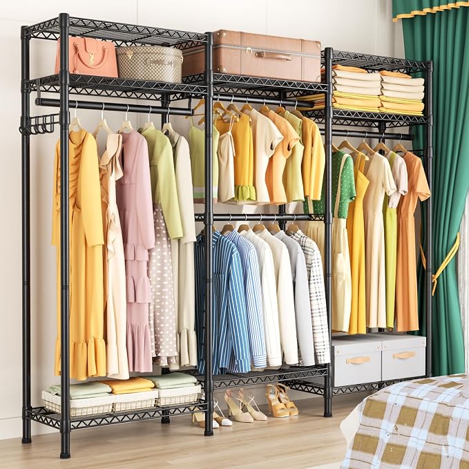 Heavy Duty Garment Rack Large Clothes Rack, Freestanding Closet Portable - Image 2