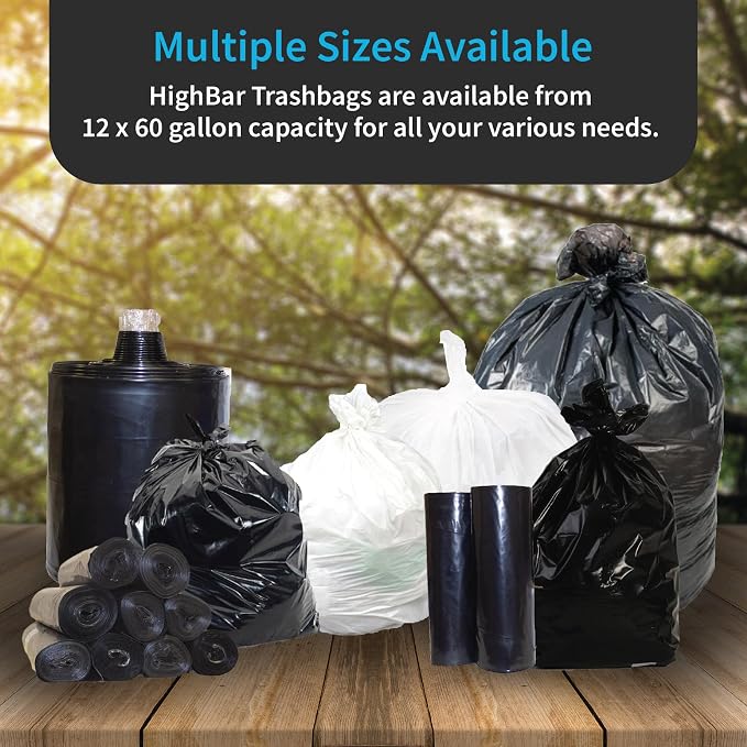 Black Garbage Bags, Made in USA, 40-45 Gallon, Light Duty, High Density - Image 6