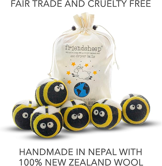 Friendsheep Wool Dryer Balls 6 Pack XL Organic Premium Reusable Cruelty Free - Image 6