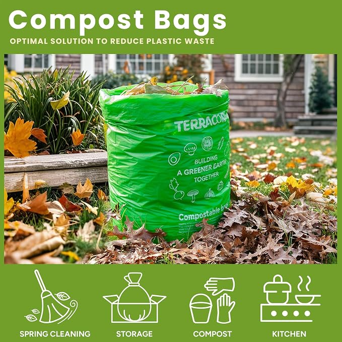 13 Gallon Compostable Trash Bags, Heavy Duty Tall Kitchen Food Scrap Waste Bag - Image 7