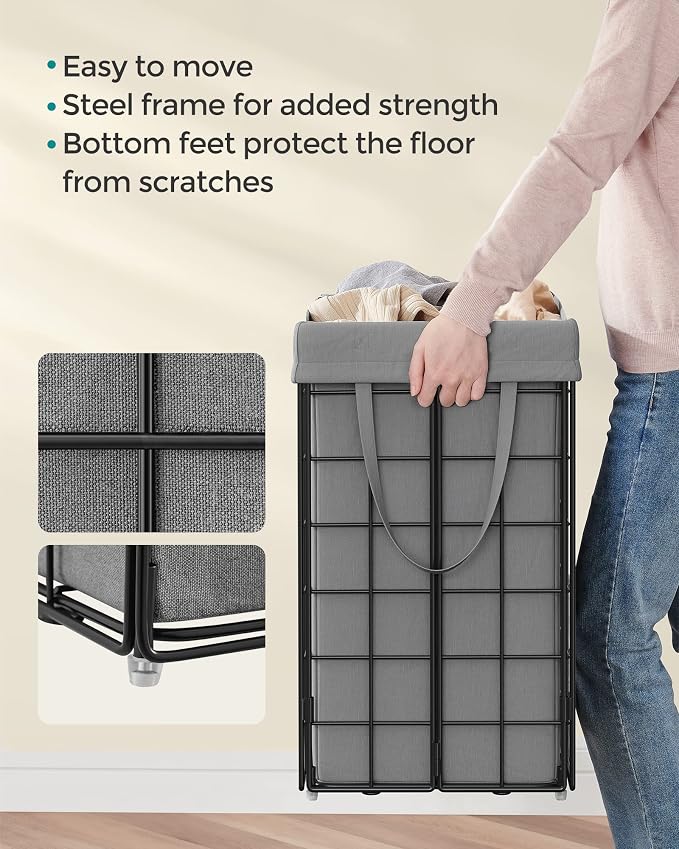 SONGMICS 29 Gal. Laundry Basket, Laundry Hamper, Collapsible Clothes Hamper - Image 8
