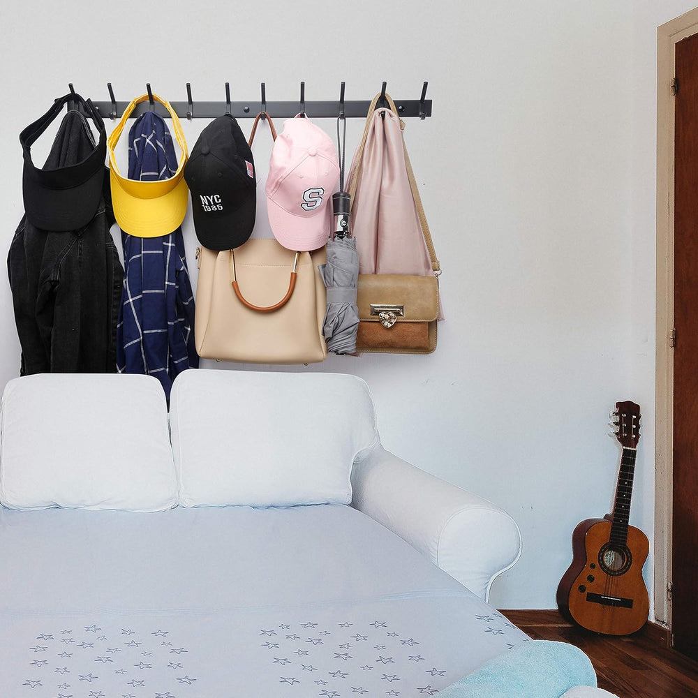 WEBI Coat Rack Wall Mounted,10 Hooks for Hanging Coats,30 Inch Hook Rack Hook...