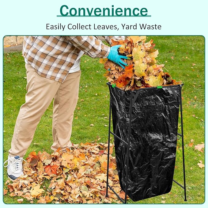 Foldable Trash Bag Holder Stand, Garden Garbage Bag Holder Frame Holds 30-55 - Image 2