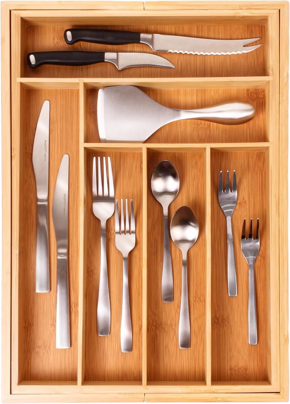 BergHOFF Bamboo 8-Slot Expandable Flatware Organizer Fits Most Kitchen Drawer...