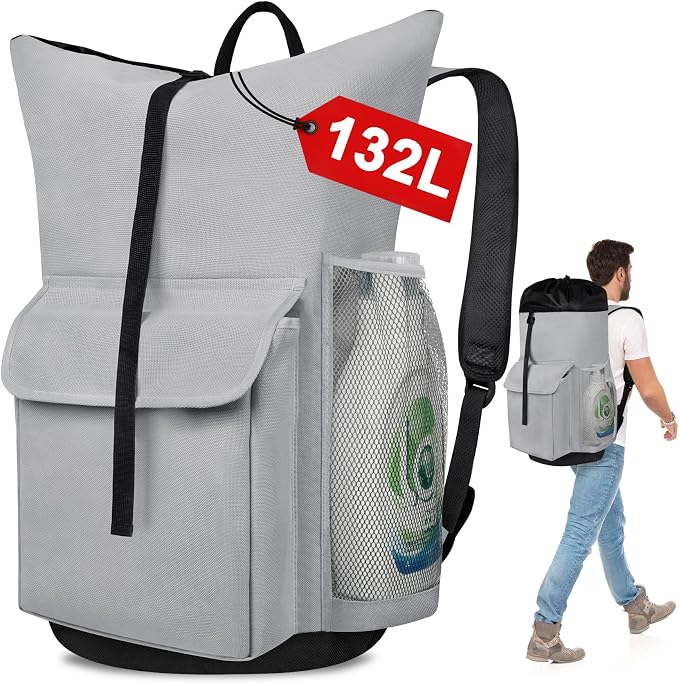 Laundry Backpack Bag, 132L Extra Large Heavy Duty Laundry Backpack by Attmu