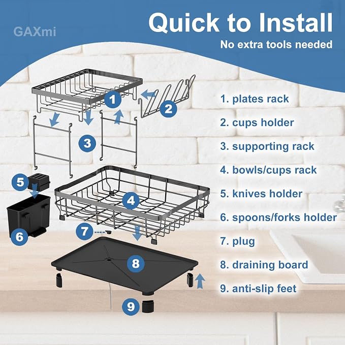 GAXmi Dish Drying Rack Over The Sink Drainer - Image 5