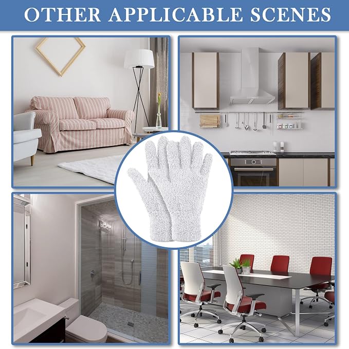 Bencailor 6 Pairs Microfiber Dusting Gloves, Dusting Cleaning Gloves Microfiber - Image 7