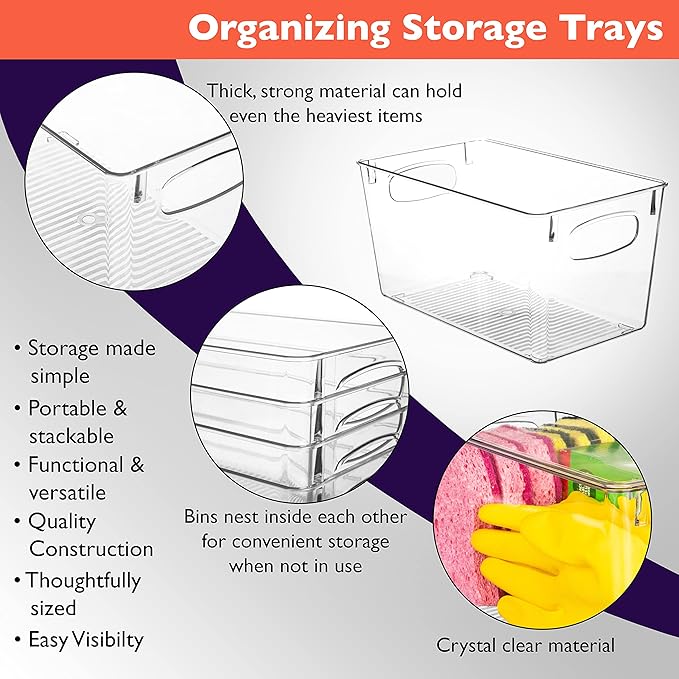 ClearSpace Clear Plastic Storage Bins – Perfect Kitchen Organization and - Image 2