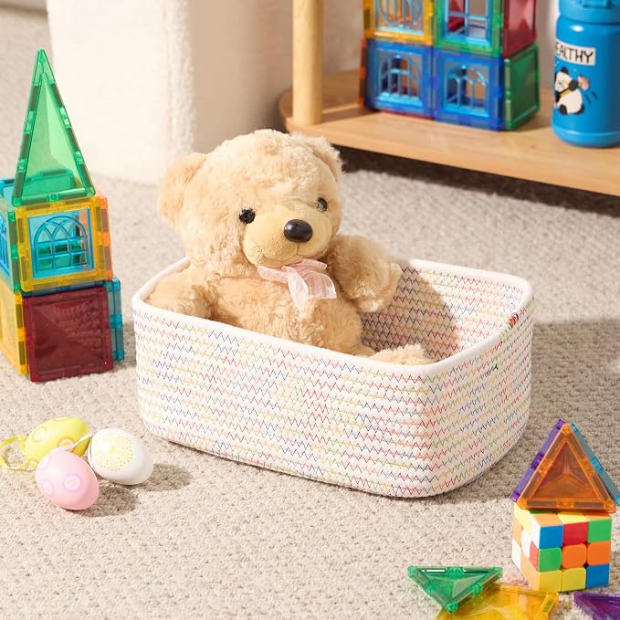 Small Storage Baskets for Organizing | Closet Organizer Bins | Shelf Toy Basket - Image 4