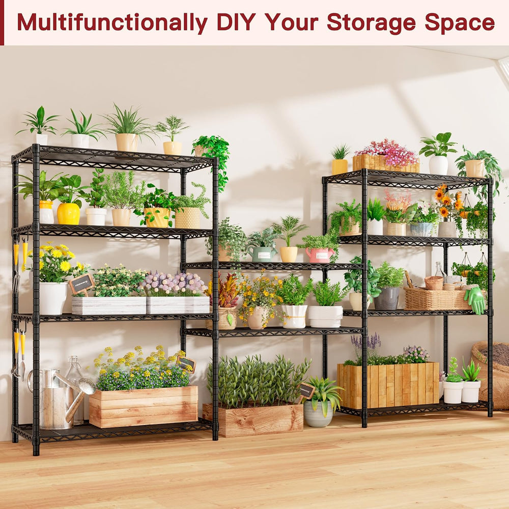PrimeZone Wire Storage Shelves, 5-Tier Adjustable NSF Metal Shelving