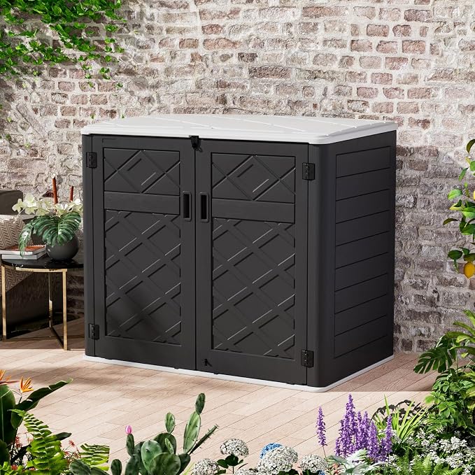 ZZM Large Outdoor Storage Shed, 48 Cu Ft Resin Versatile Storage Cabinet - Image 6