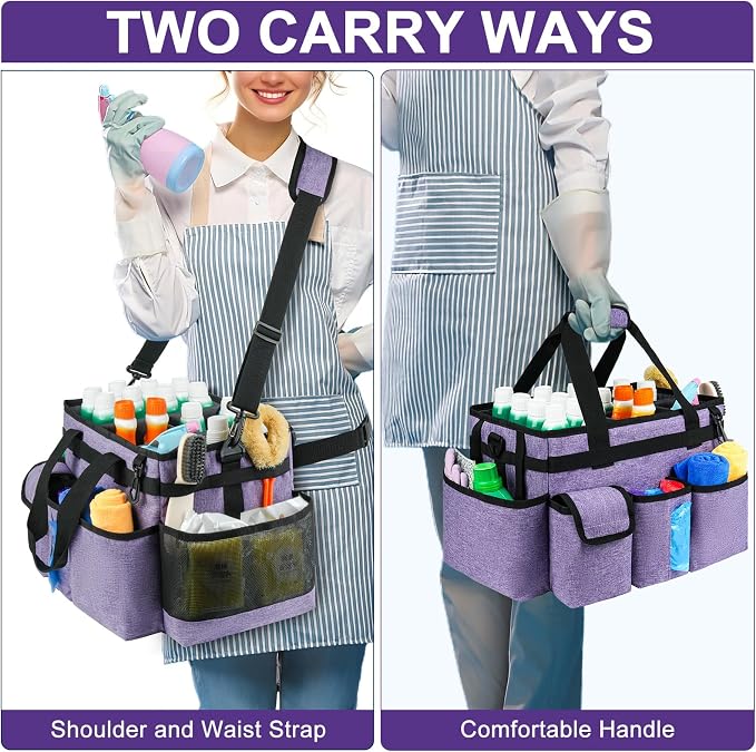 Cleaning Caddy Bag, Large Cleaning Supplies Organizer - Image 5