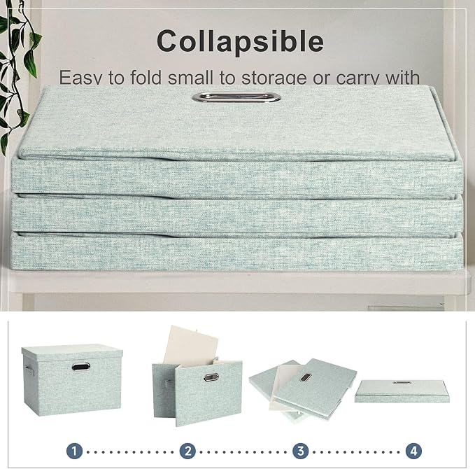 Large 17" 36 Quart Collapsible Stackable Storage Bins - Image 4