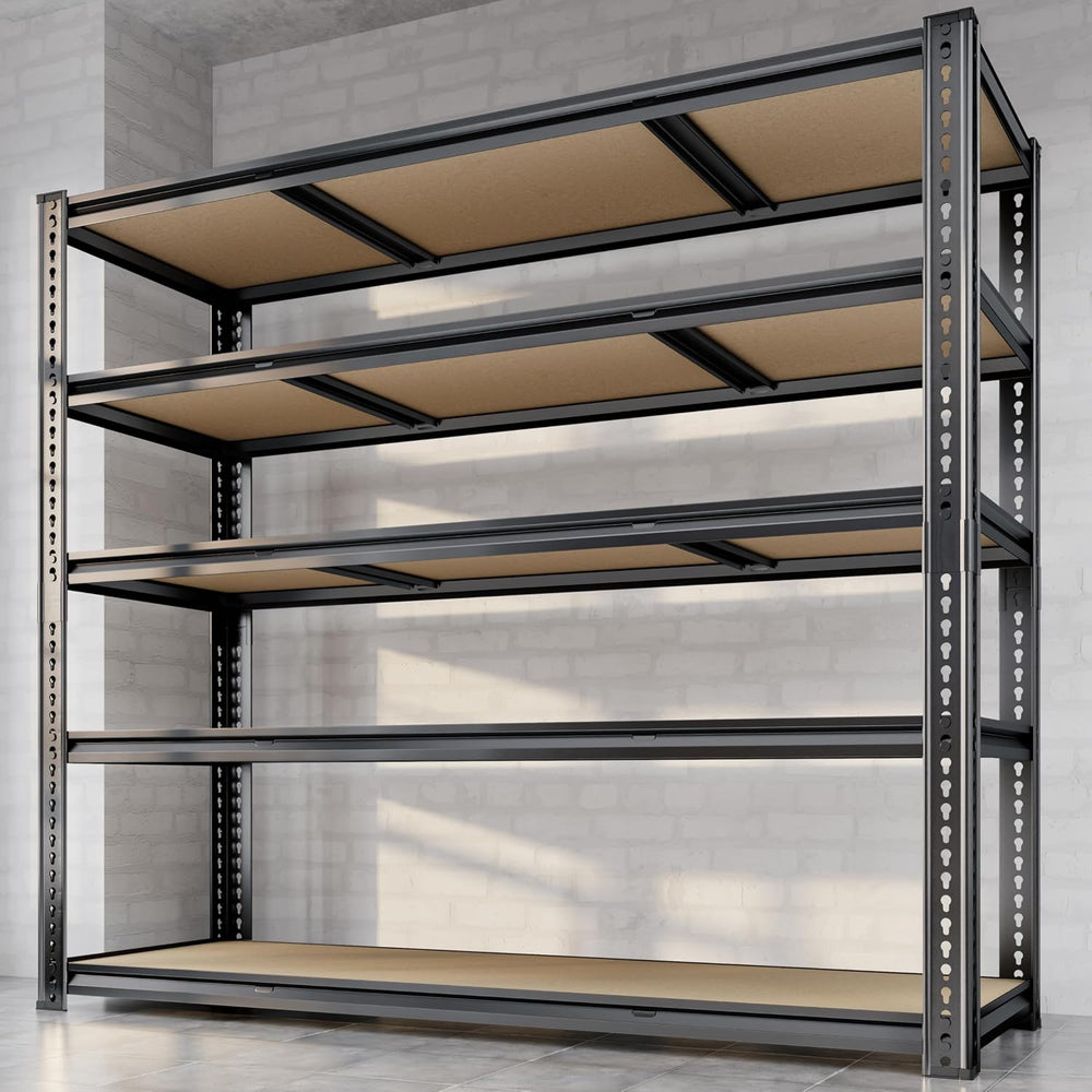 48"W Garage Shelving, 3050LBS Storage Shelves Heavy Duty, 5 Tier Metal S...