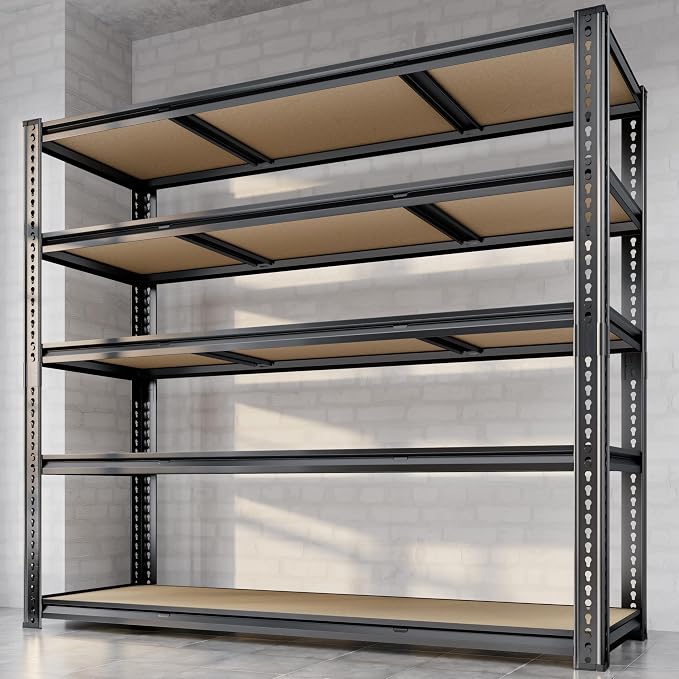 48"W Garage Shelving, 3050LBS Storage Shelves Heavy Duty, 5 Tier Metal Shelving by Unknown