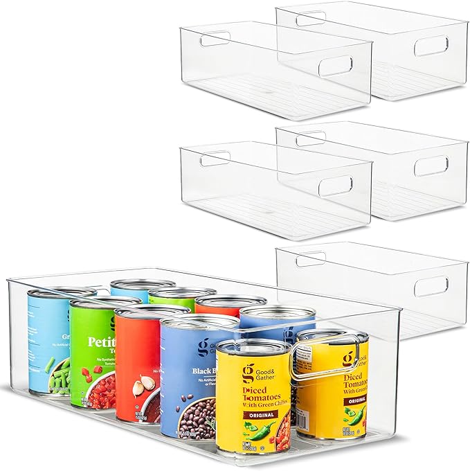 Plastic Food Storage 6 Pack Clear Container Bin by primebox