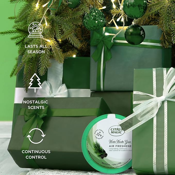 Citrus Magic Holiday Odor Absorbing Solid Air Freshener, Winter Wonder Green - Image 5