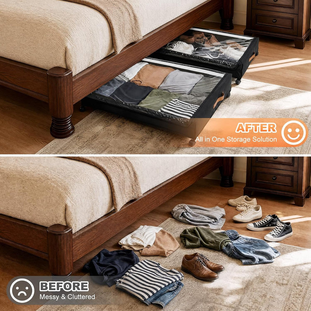 92L Extra Large Under Bed Storage with Wheels, 39.4" Extra Long Storage Box