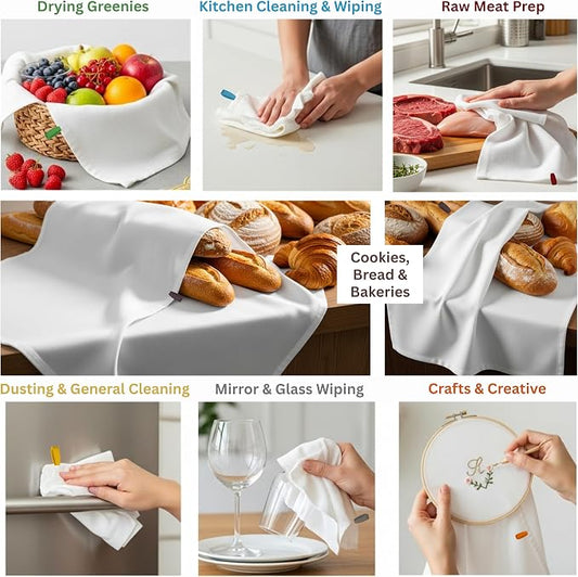 7-Pack Flat Flour Sack Towels – 100% Cotton Kitchen Dish & Tea Towels - Image 2