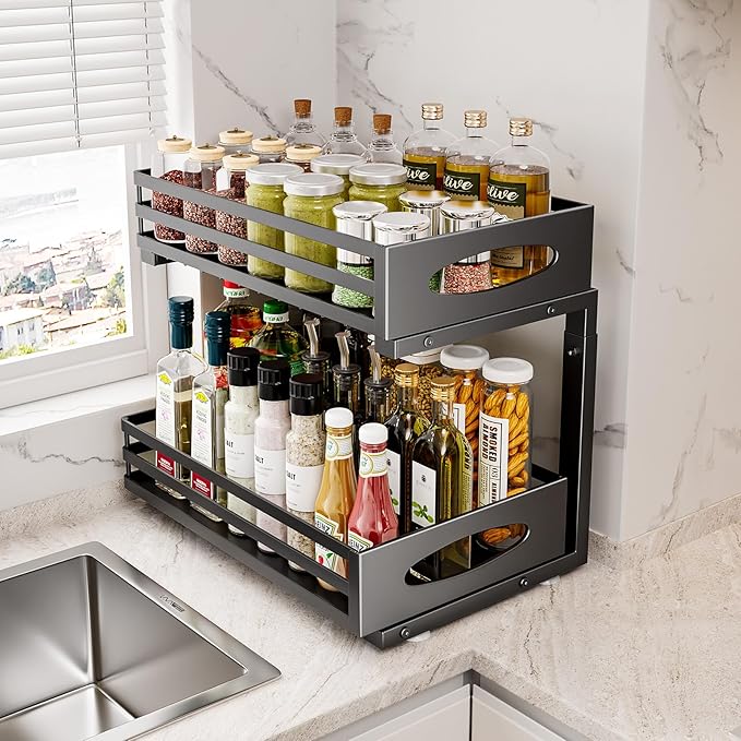 Under Sink Organizer, 2 Tier Under Sink Organizers and Storage, Adjustable - Image 7