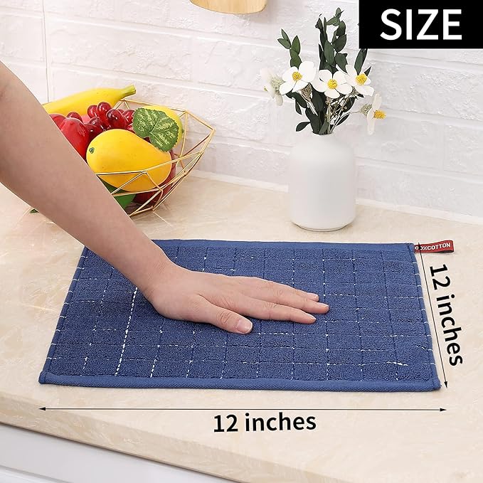 Homaxy 100% Cotton Terry Kitchen Dish Cloths, Ultra Soft and Absorbent Dish - Image 5