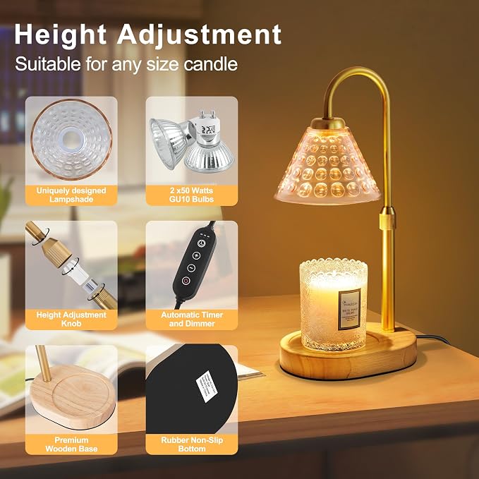 Candle Warmer Lamp with Timer Dimmable, Birthday Gifts - Image 6