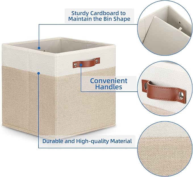 Temary Cube Storage Bins 13 Inch Fabric Storage Cubes Storage Baskets - Image 3