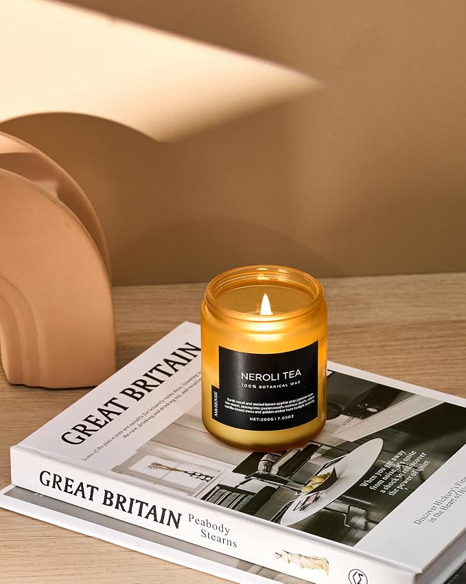M&SENSE Neroli Tea Scented Candle, 7.05oz 50 Hours Long Lasting Burn 2 Wick Non - Image 7