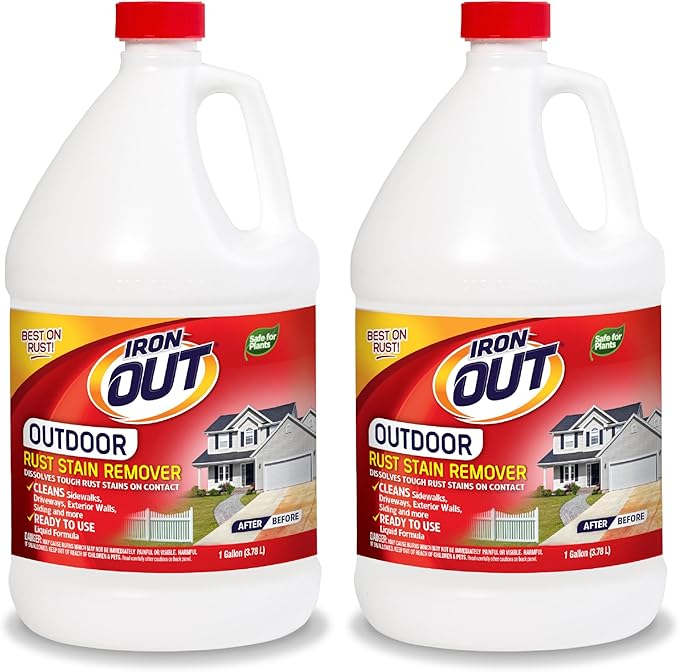 IRON OUT Liquid Rust Stain Remover, Quickly Removes Rust Stains from Concrete by SummitBrands