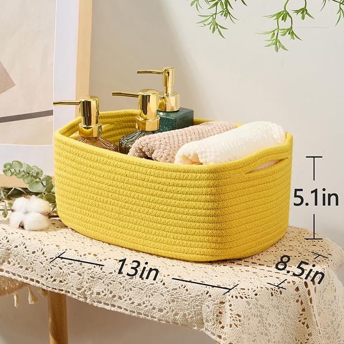 Small Storage Baskets for Organizing | Closet Organizer Bins | Shelf Toy Basket - Image 3