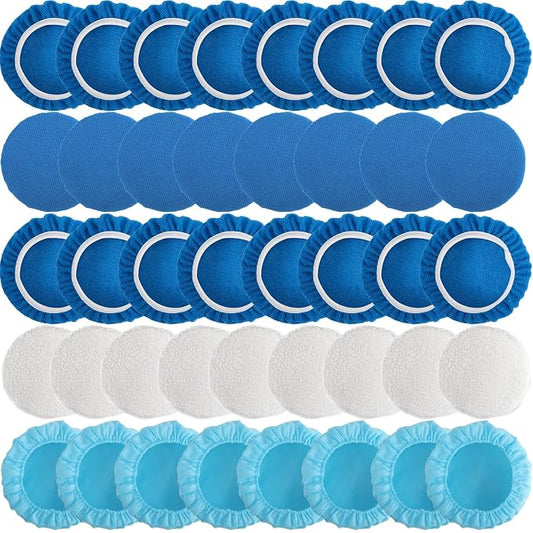 40 Pieces Polishing Bonnet Pads, Car Polisher Pad Bonnet 5-6 Inch, Car Buffer by Tivcck